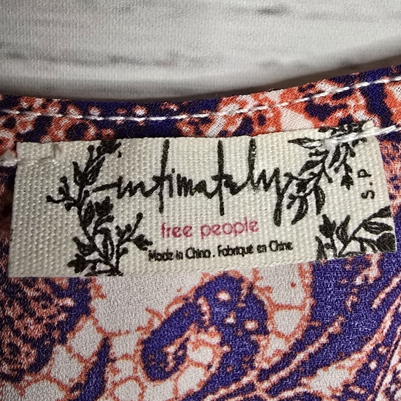 Free People Intimately Paisley Emily Sleeveless Slip Dress Women's S Mini Dress - Picture 5 of 5